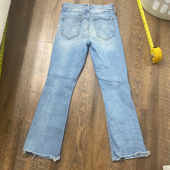 MOTHER THE OUTSIDER ANKLE CHEW IN POISONED PETALS HIGH WAISTED FLARE LEG LT WASH - Picture 7 of 12